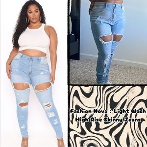 💜30% off sale💜 Fashion Nova | High rise ripped skinny jeans